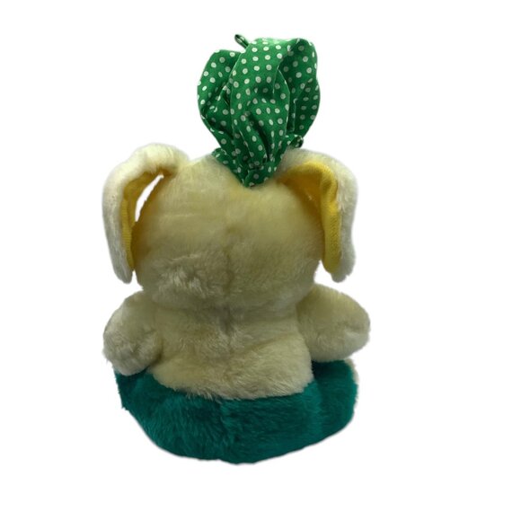 Vtg 1982 A&B Novelty Co. Plush Bunny Toy Green Polka Dot Hat Tie Stuffed Animal - Picture 5 of 10